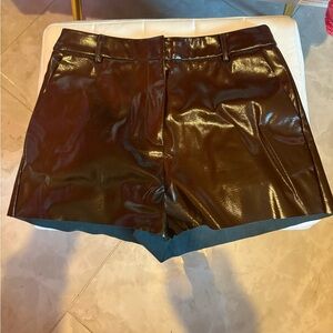 Women's Shiny (patent) burgundy/brown shorts